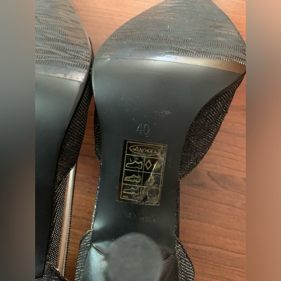 LUVSHOES Women’s Laced Pattern High Heel Black Size 9 (40) - Picture 5 of 9